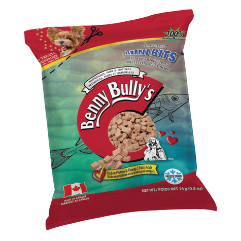 Benny Bully's Dog & Cat Treats - Mini Bits Mini Bag, Cod & Rosemary Extract (18g)