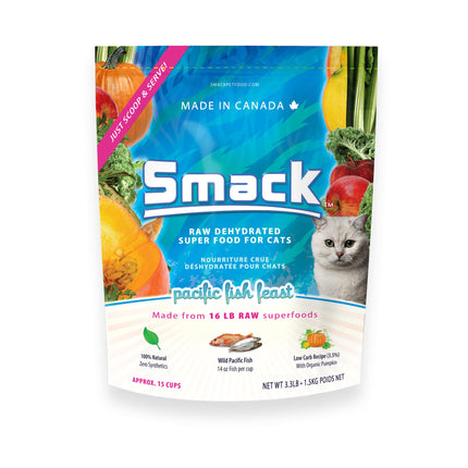 Smack Raw Dehydrated Cat Food Pacific Fish Feast