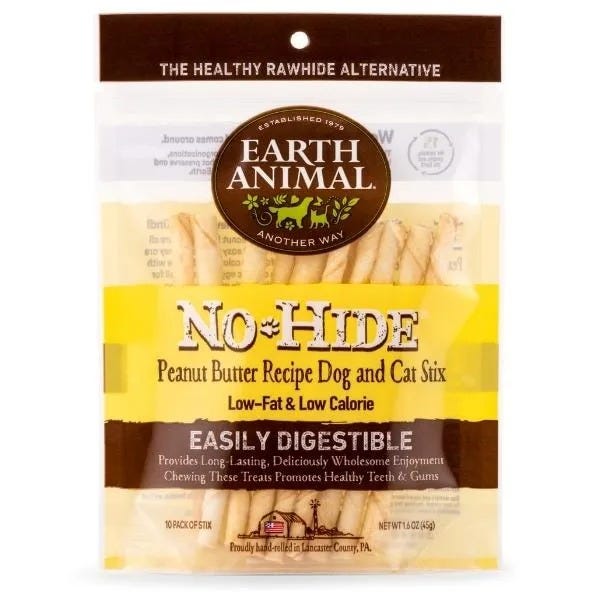 Earth Animal No-Hide Peanut Butter (10 Pack) Dog & Cat Chew