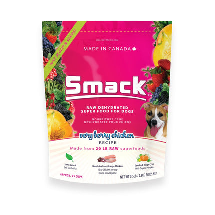 Smack Raw Dehydrated Dog Food Very Berry Chicken