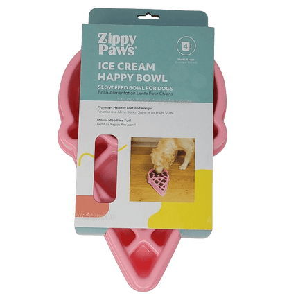 ZippyPaws Happy Bowls - Fun Food Designs for Dogs - Ice Cream